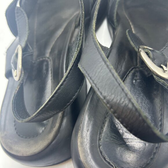Black Leather Dansko Strappy Sandals With Adjustable Buckle & Cushioned Sole 42 - Picture 9 of 10